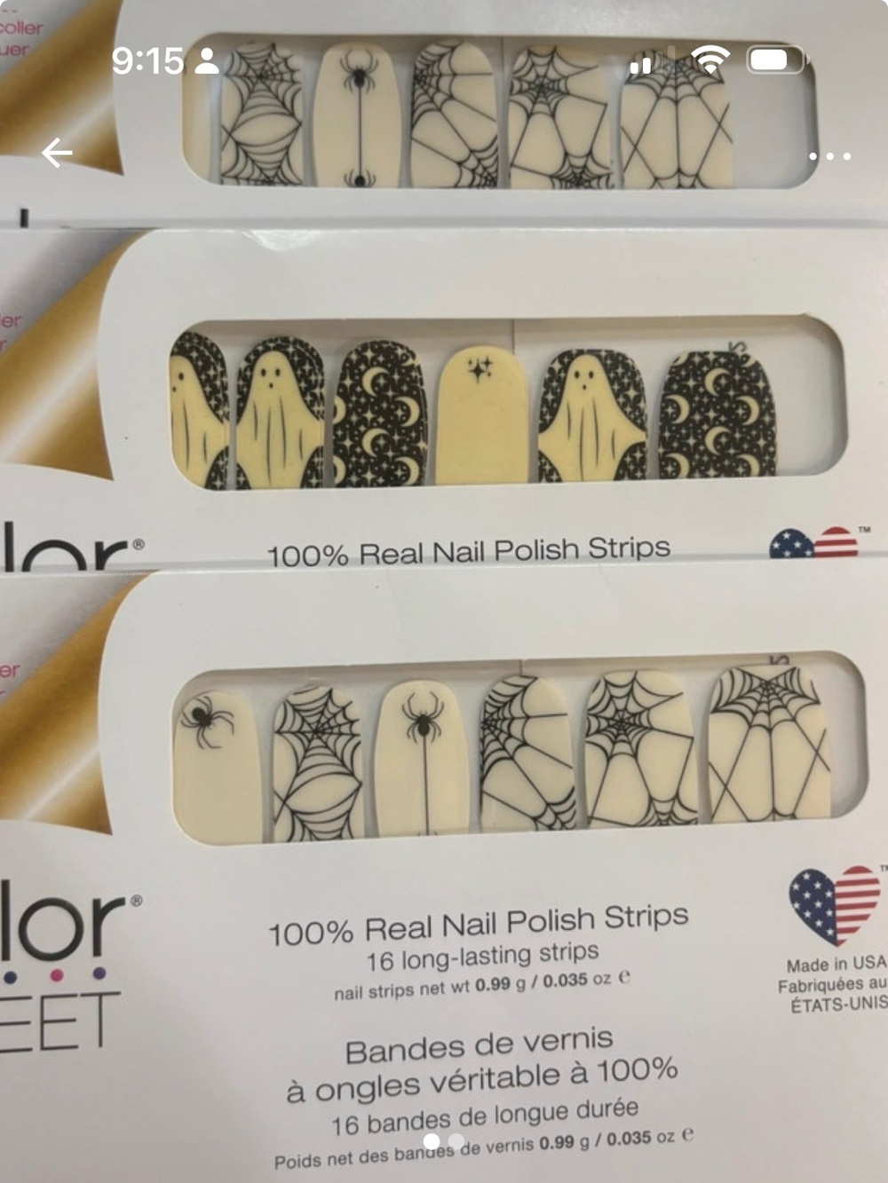 FLASH SALE!!Ghost & Spider Web Halloween Nail Polish Strips - Clear & Black
